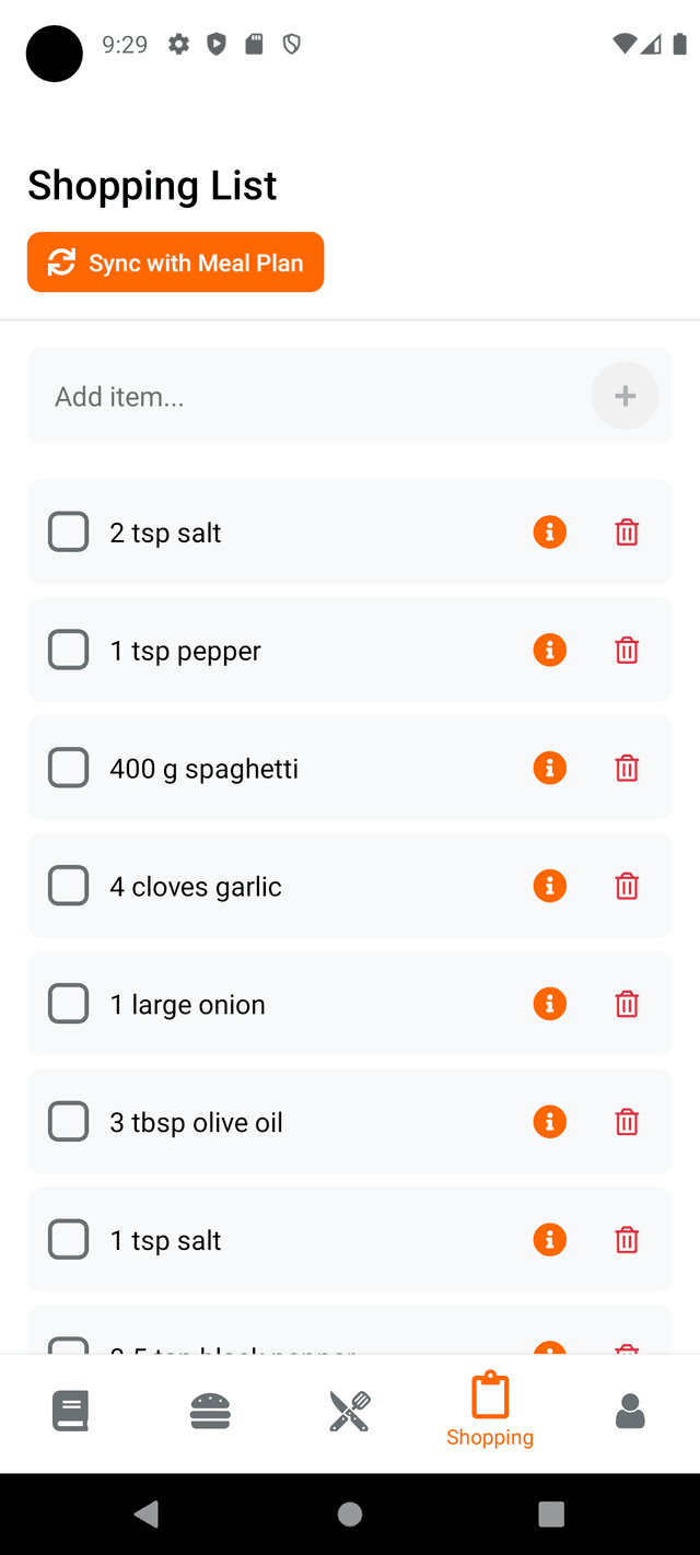 Smart Shopping List